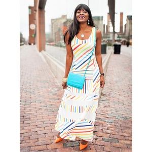 Peter Som Striped Long Maxi Dress (Small) 💋